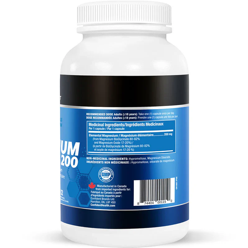 Confident Health Magnesium Bisglycinate 200 360cap - Image 3