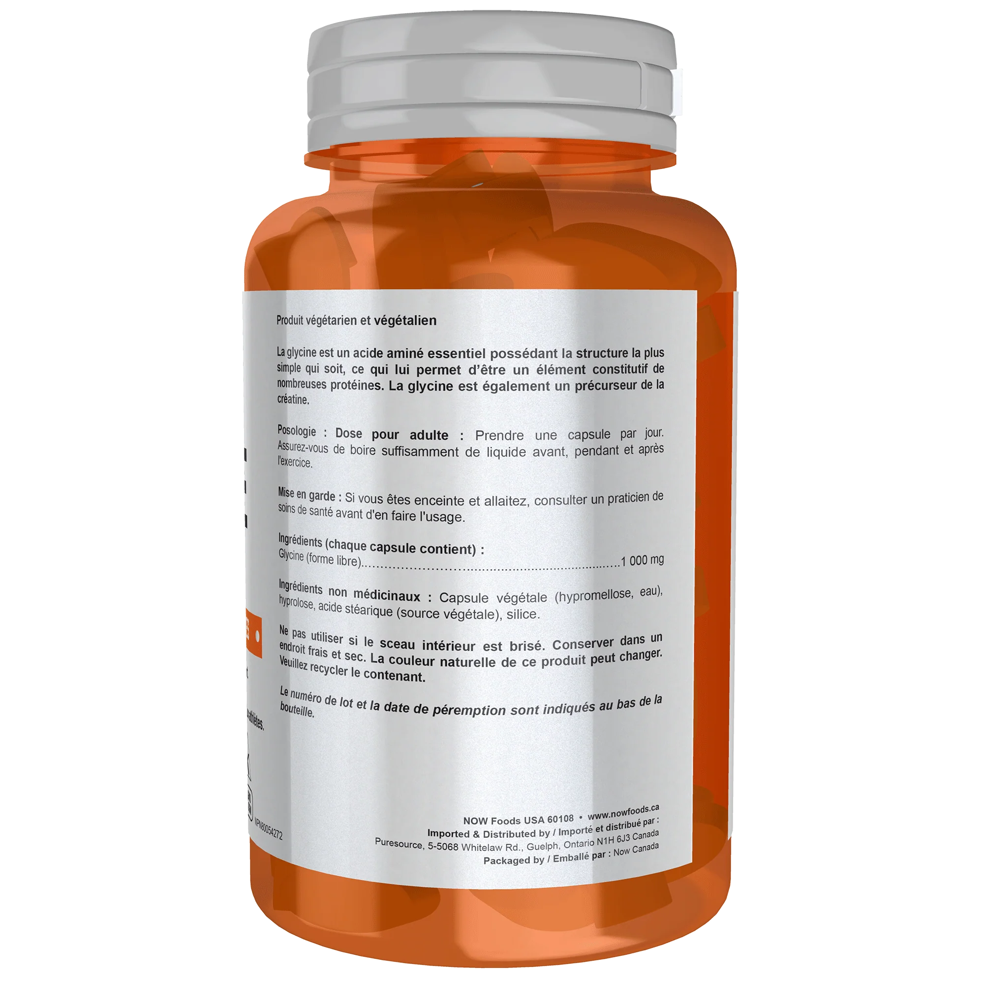 NOW Glycine 1000mg - Image 2