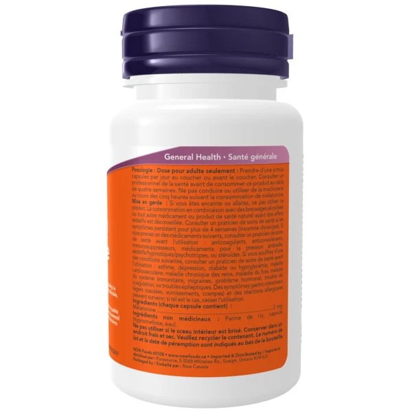 NOW Melatonin 5mg 60vcap - Image 3