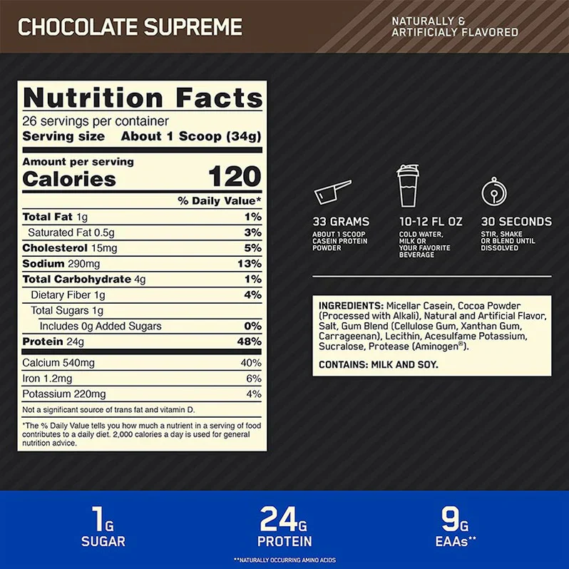 Optimum Nutrition Casein 2lb - Image 4