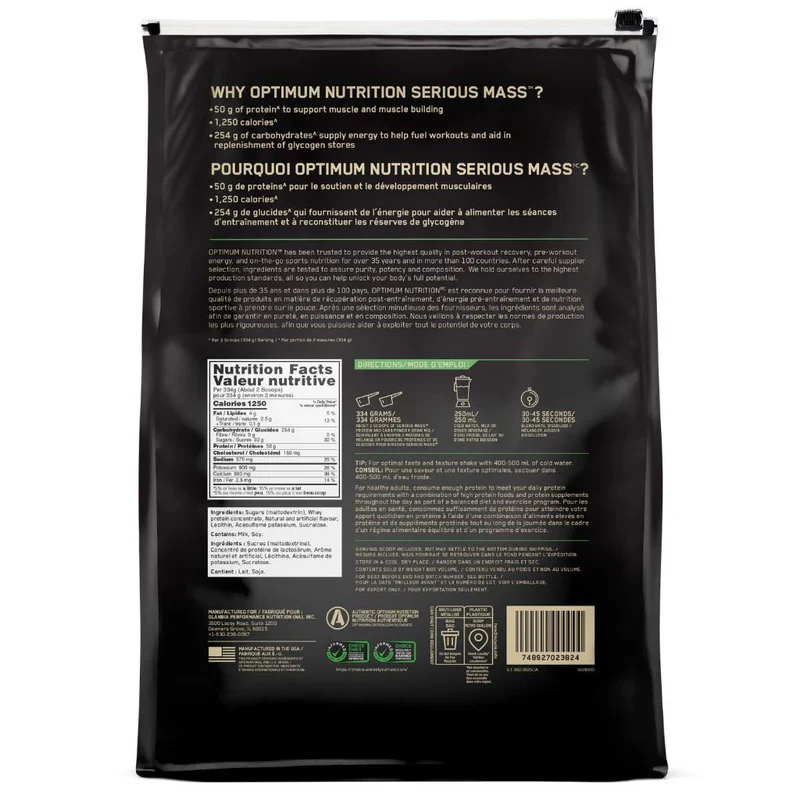Optimum Nutrition Serious Mass 12LB - Image 4